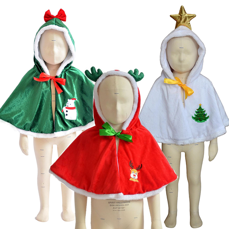 Elf Costume Christmas - Groene Elf Kerst Poncho Met Capuchon
