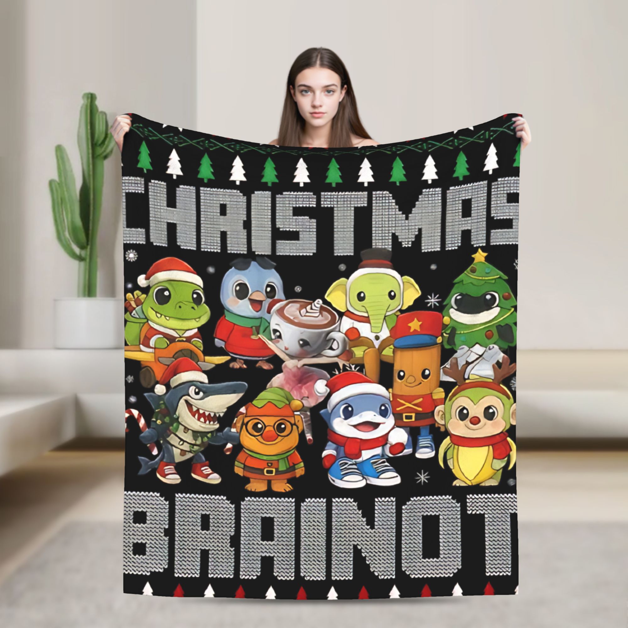 Christmas Throw Blanket - Kerst Italiaanse Brain Rot Italiaanse Brainrot