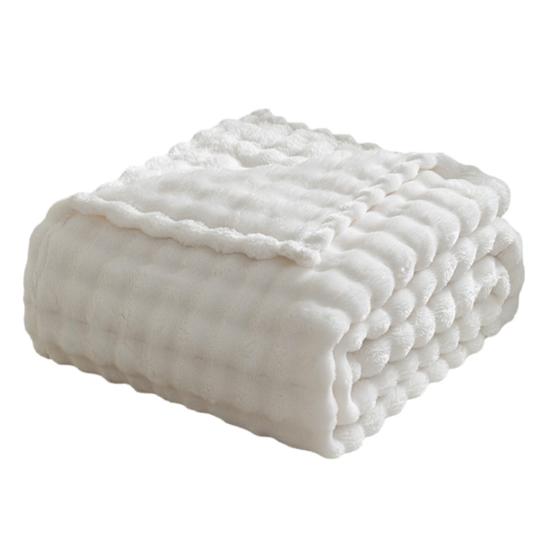 Christmas Throw Blanket - 3D Bubbel Witte Pluche Dekens Getextureerde