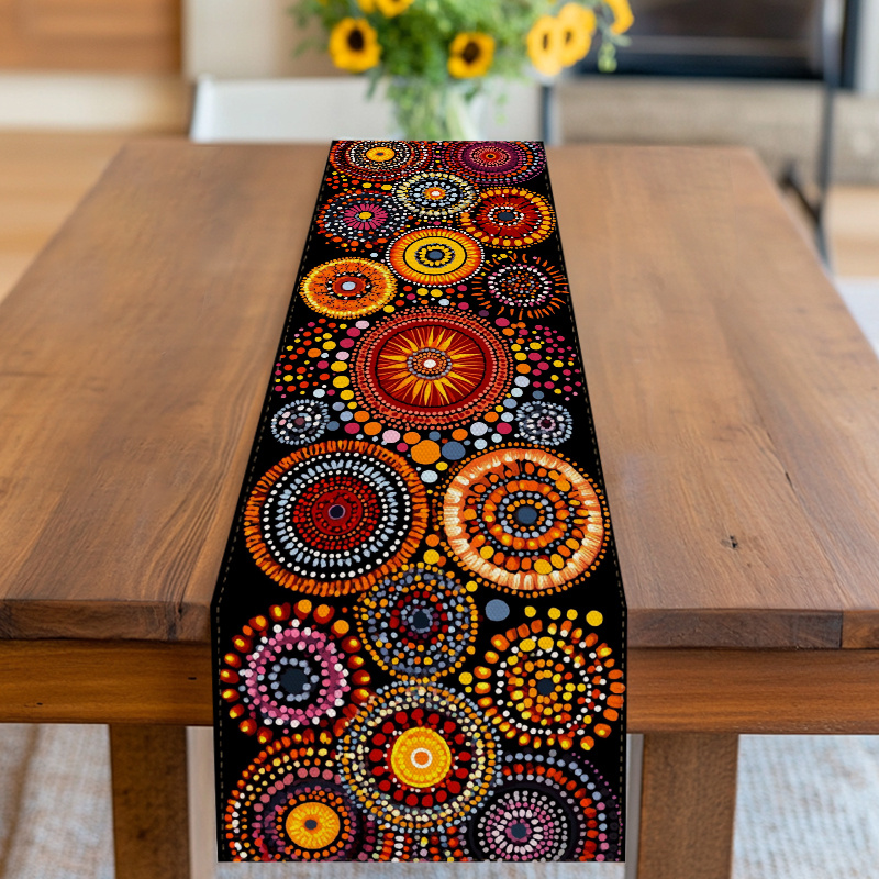 Christmas Table Runner - Mandala Dot Art Tafelloper Enkele print
