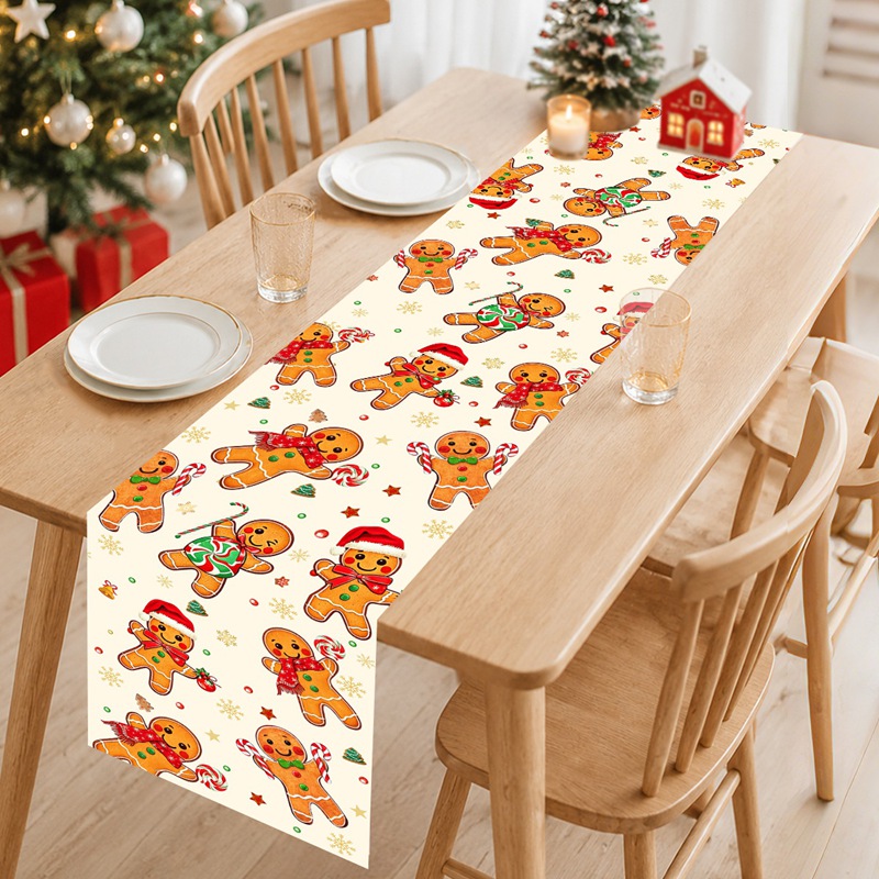 Christmas Table Runner - Tafelloper met kerstthema Gingerbread Man-patronen 180
