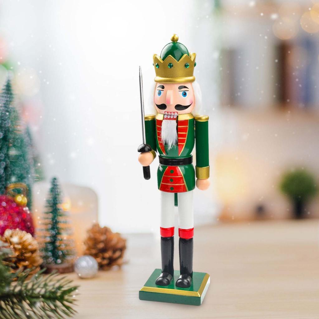 Nutcracker Figurine - 25 cm houten kerstnootkrakerbeeldje, decoratief voor