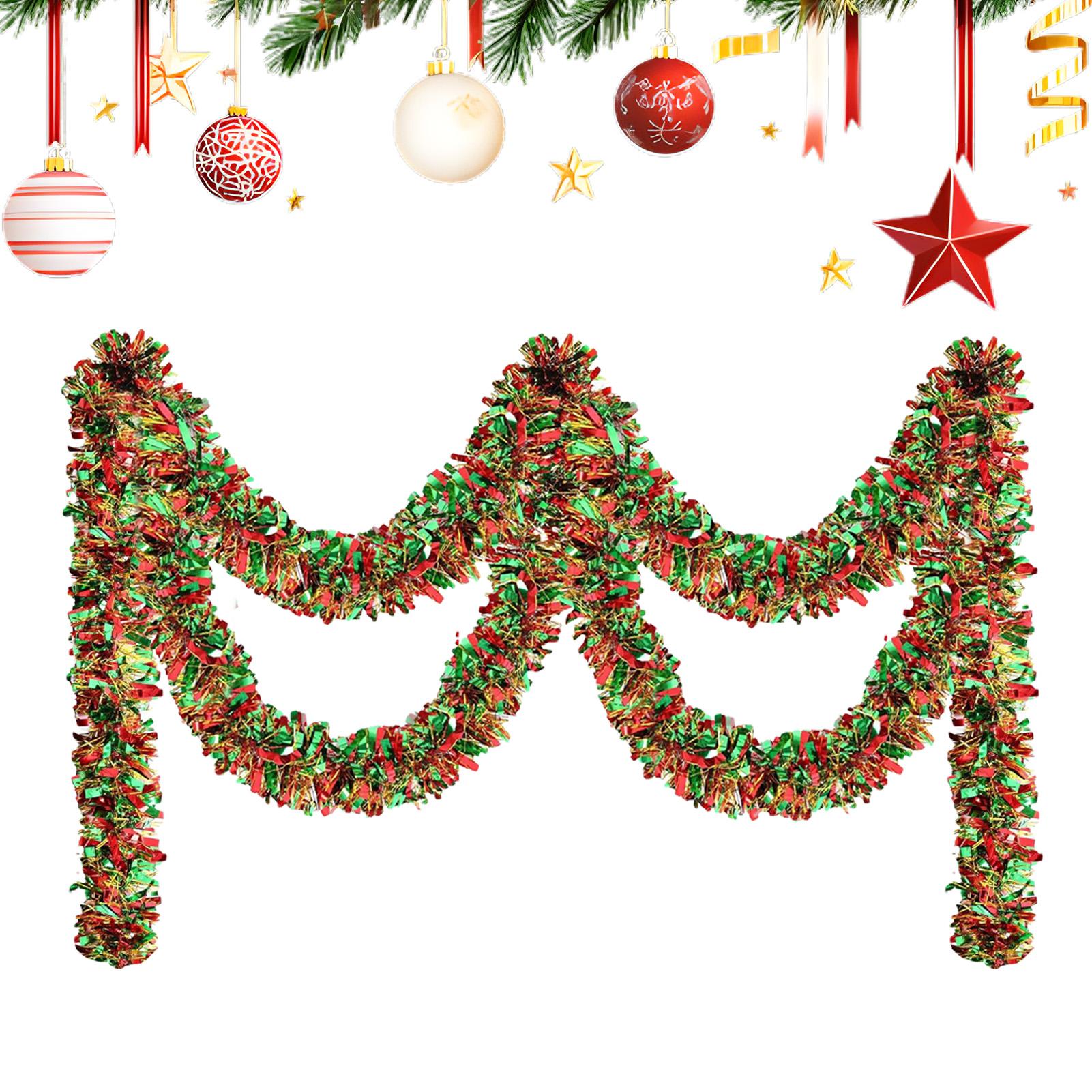 Tinsel Garland Decoration - Kerst klatergoud slinger 6,5ft sprankelende decoratie