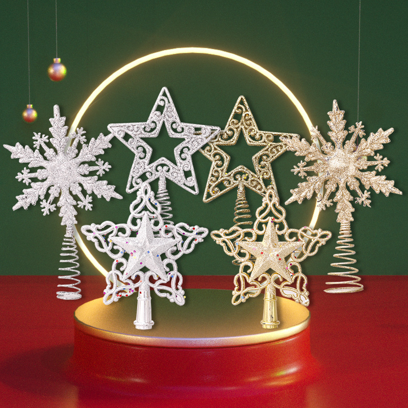 Star Tree Topper - Glitter Kerstboom Topper Ster Holle Sneeuwvlok