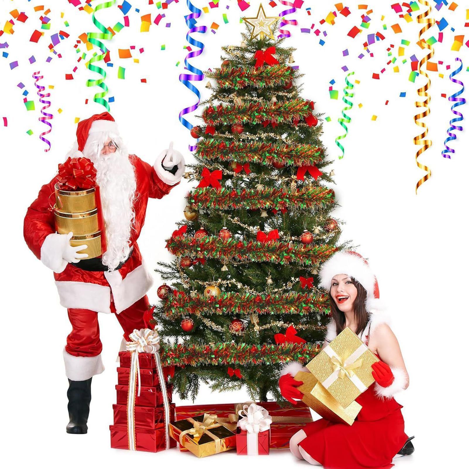 Tinsel Garland Decoration - Kerst klatergoud slinger sprankelende 6,5ft decoratie