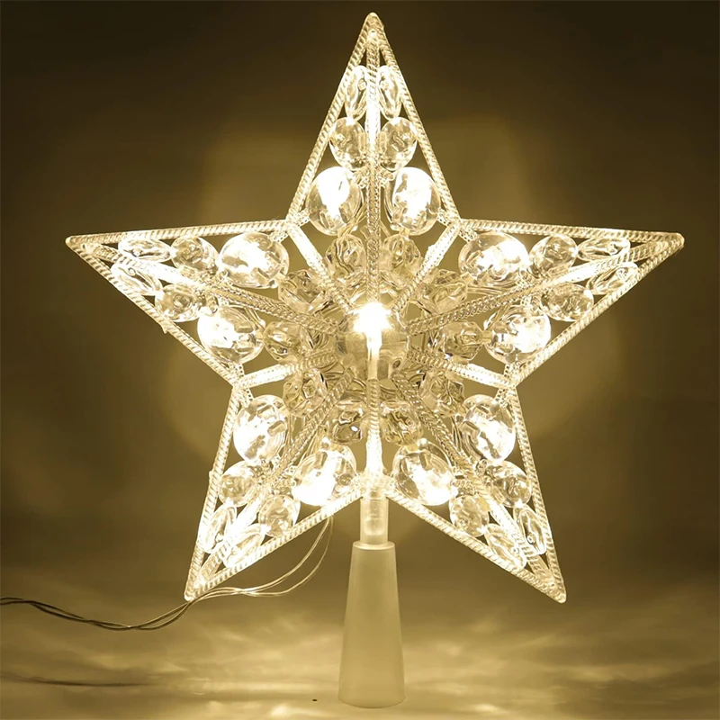 Star Tree Topper - 15 cm Kerstdecoratie Gloeiende Boom Topper