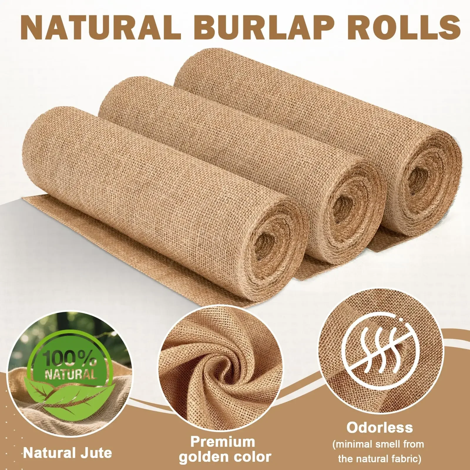 Christmas Table Runner - Nieuw ontwerp beige jute rol 30cmx10m