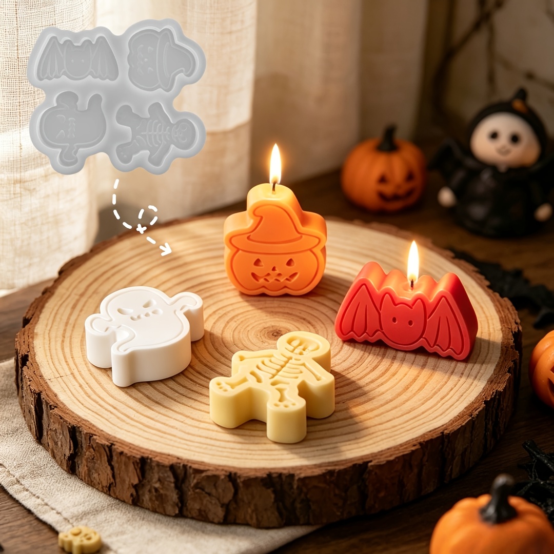 Holiday Candle Set - 4-delige siliconenhars malset voor het zelf