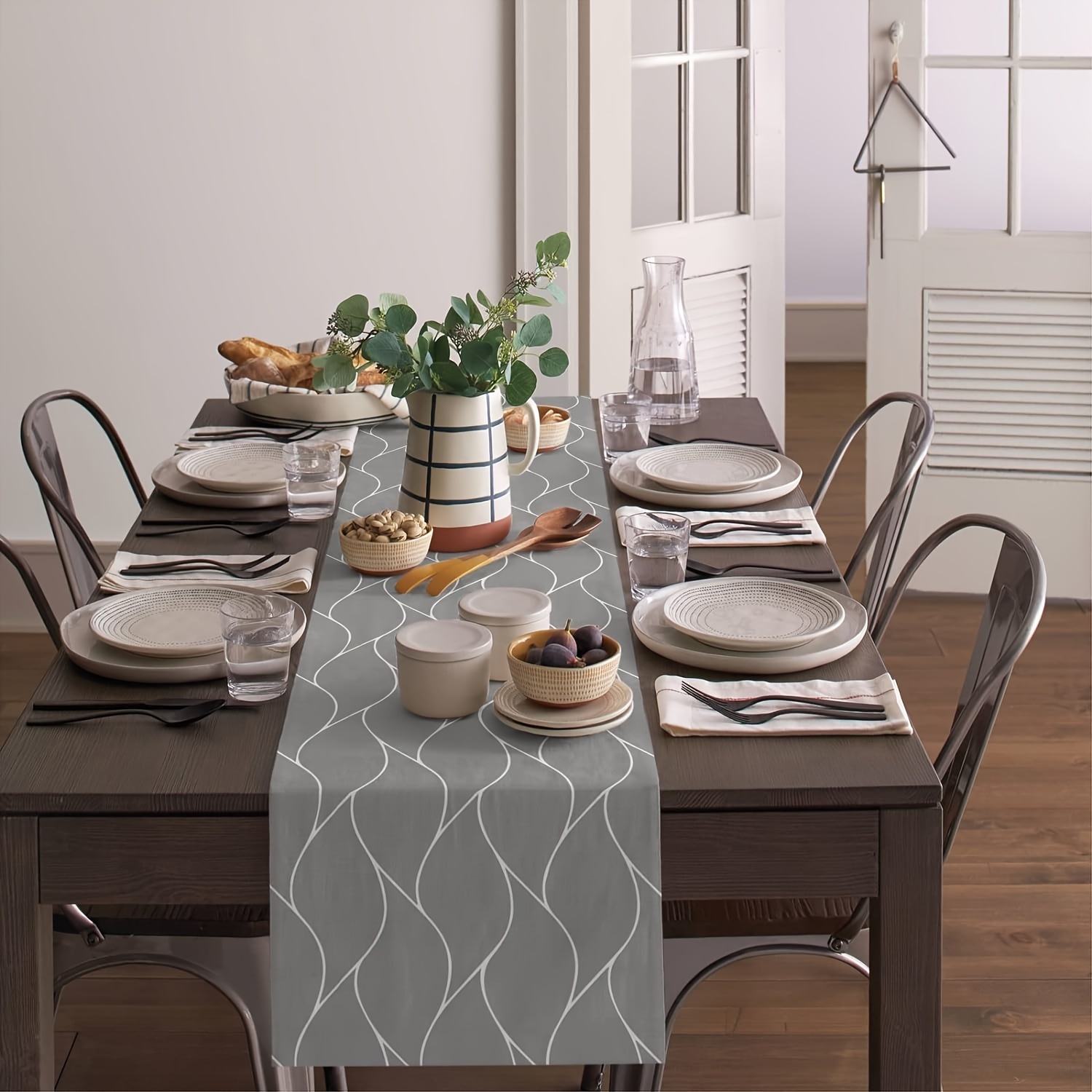 1pc Grijs Tafelloper Eettafel  - Christmas Table Runner recensie en prijs