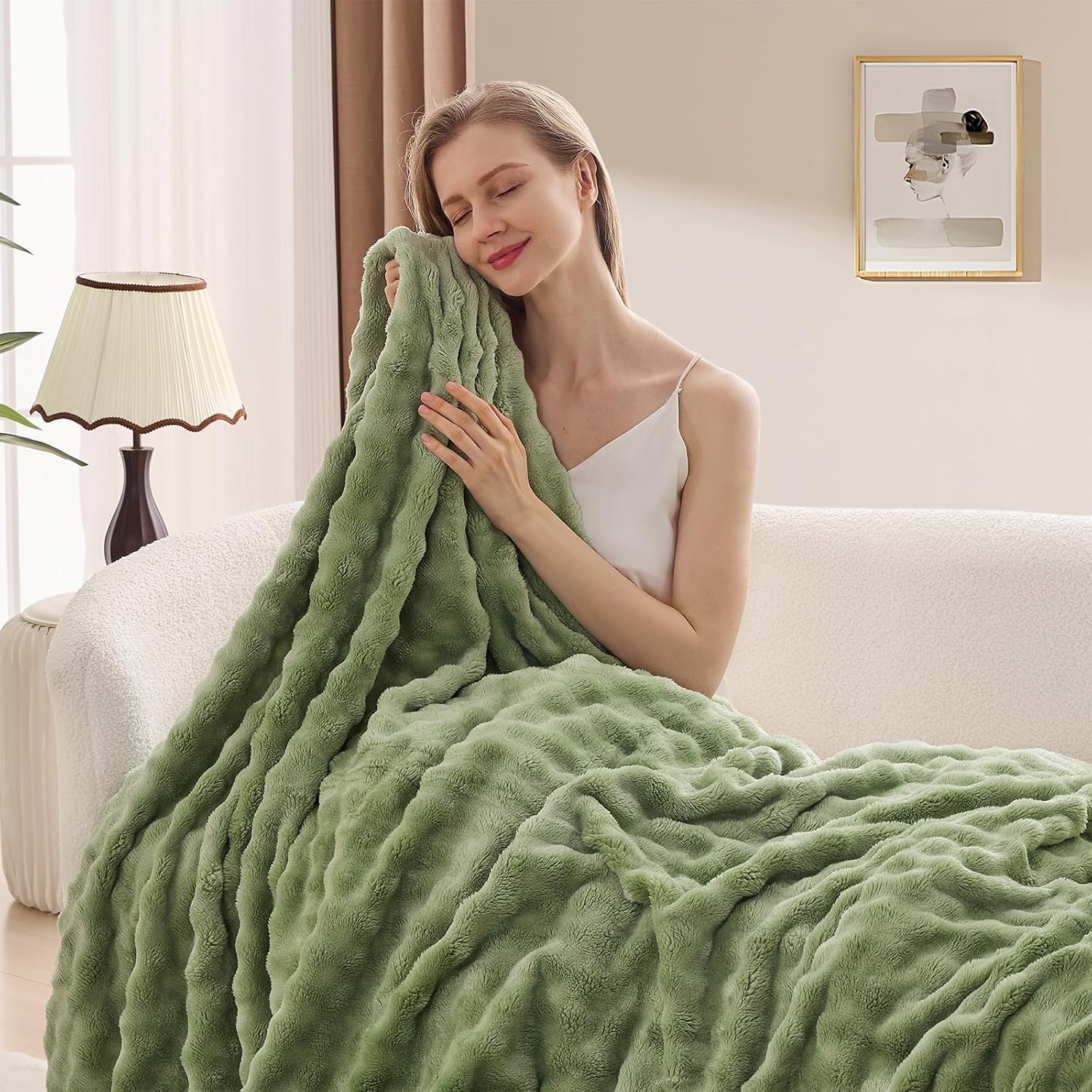 Saliegroene Bubble Fleece Deke - Christmas Throw Blanket recensie en prijs