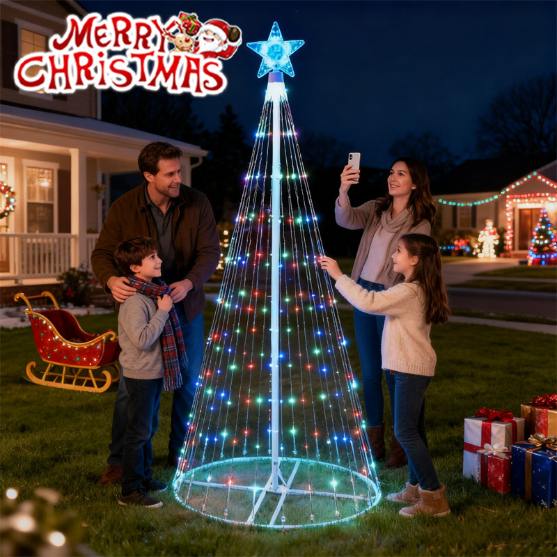 LED-waterval lichtslingers op  - Star Tree Topper recensie en prijs