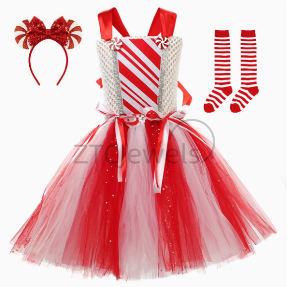 Meisjes Kerst Candy Cane Tutu  - Elf Costume Christmas recensie en prijs