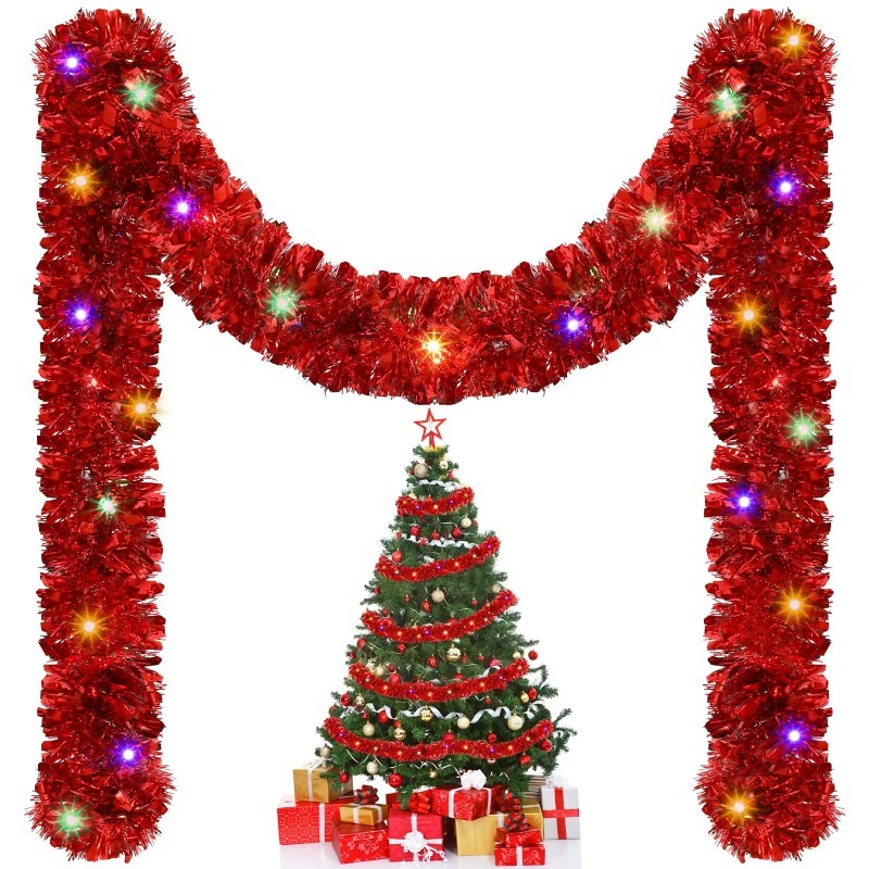 Op batterijen werkende kerstgl - Tinsel Garland Decoration recensie en prijs
