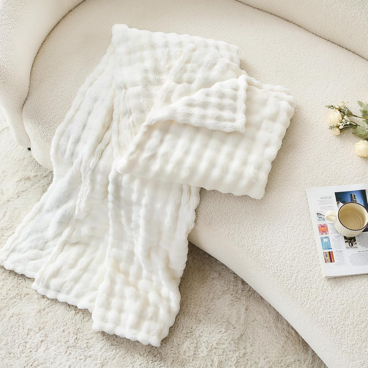 3D Bubbel Witte Pluche Dekens  - Christmas Throw Blanket recensie en prijs