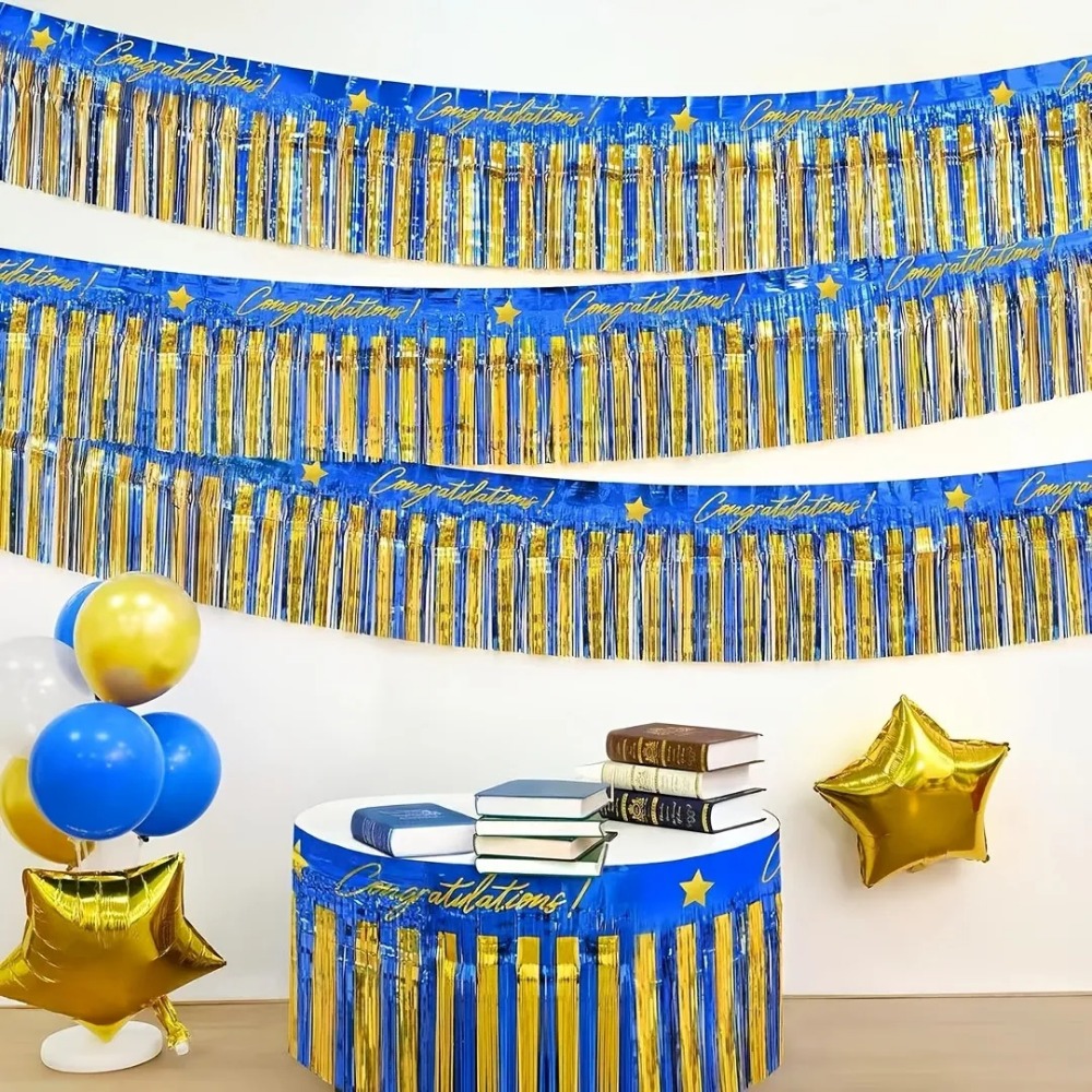 3 stuks blauwe gouden folie fr - Tinsel Garland Decoration recensie en prijs