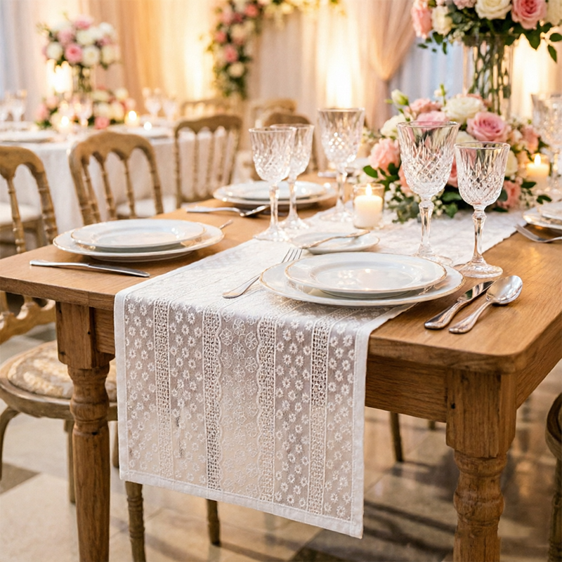 Witte elegante vintage kanten  - Christmas Table Runner recensie en prijs