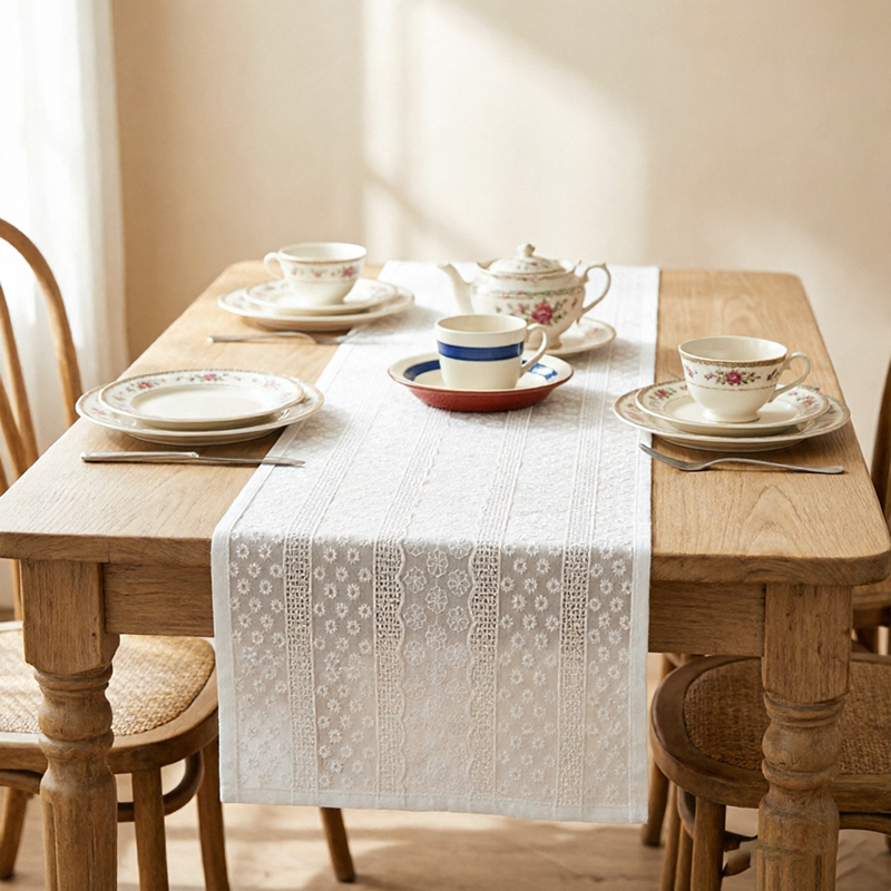 Witte elegante vintage kanten  - Christmas Table Runner recensie en prijs
