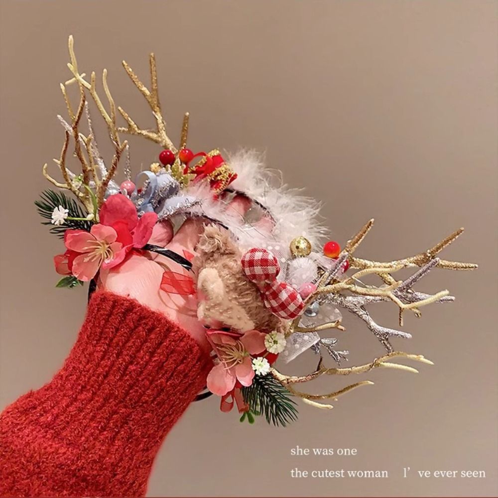 Pluche LED-kersthoofdband Gloe - Reindeer Antlers Headband recensie en prijs