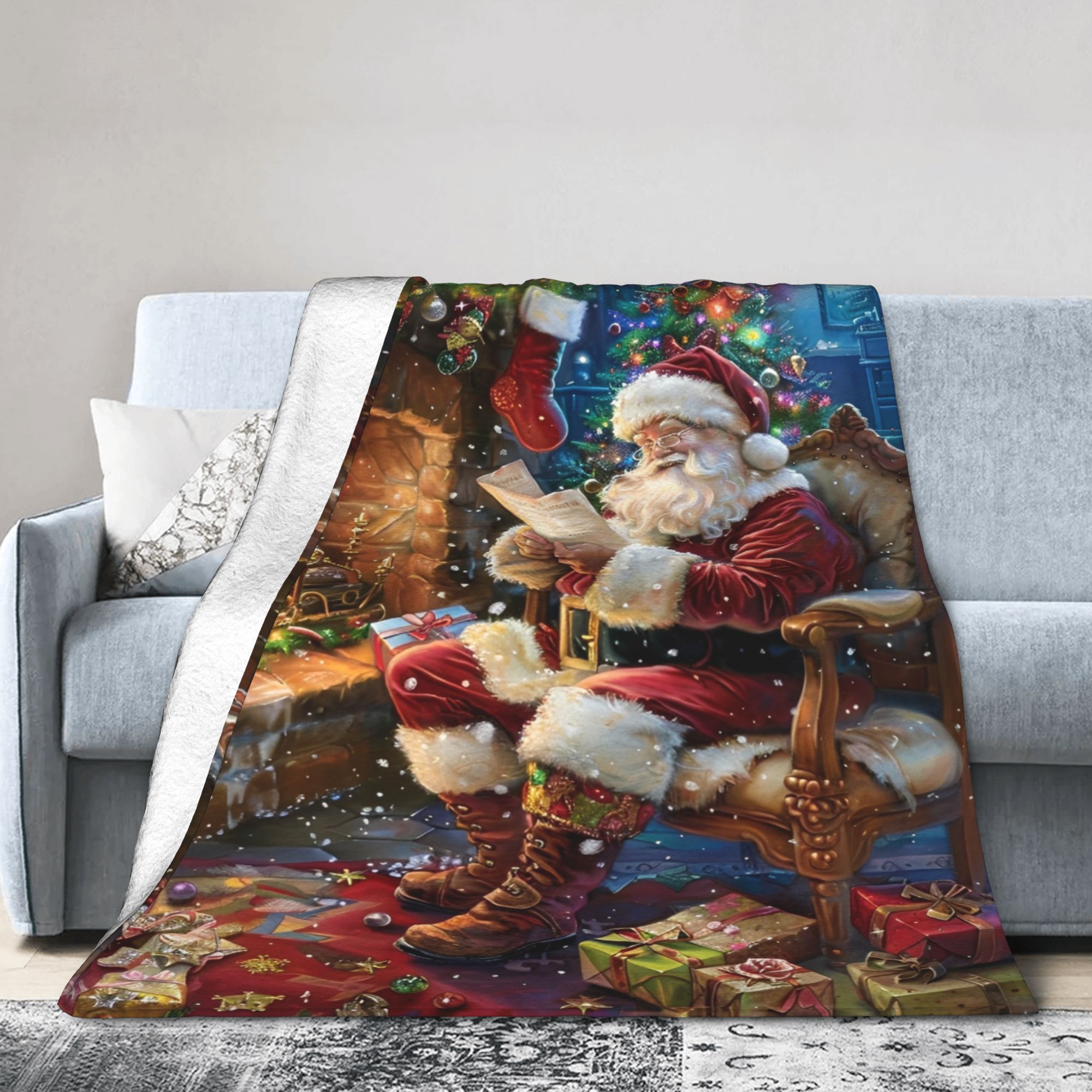 Kerstman Kerst Flanellen Deken - Christmas Throw Blanket recensie en prijs