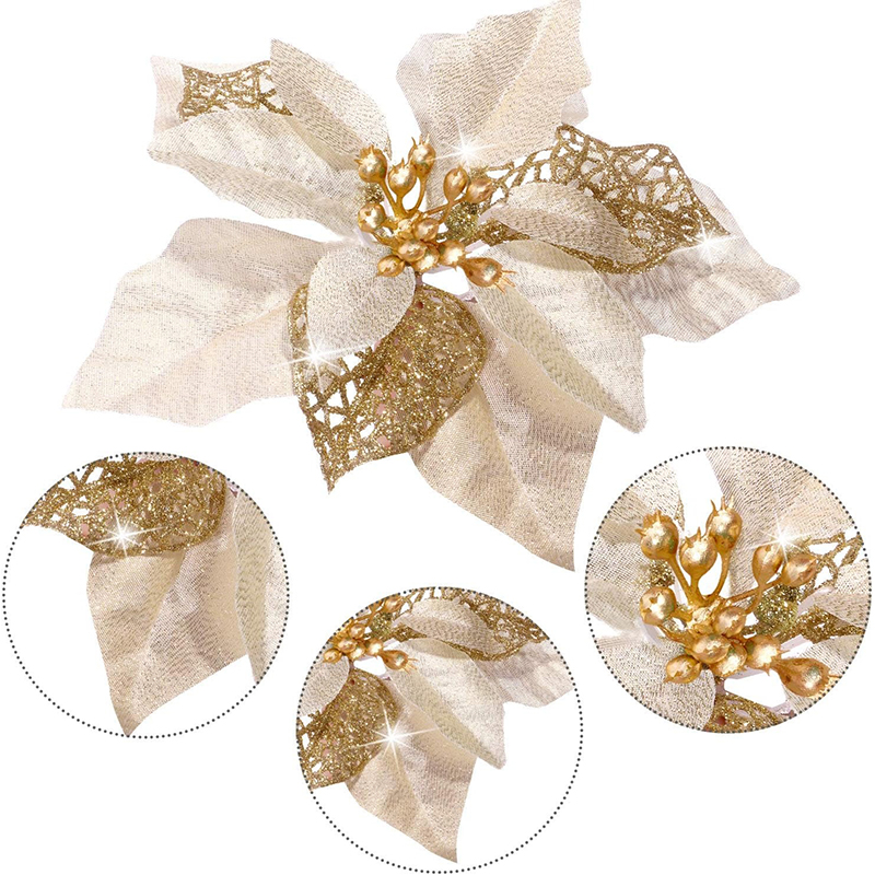 10 stuks glitter kunstbloem ne - Christmas Wreath Fake recensie en prijs