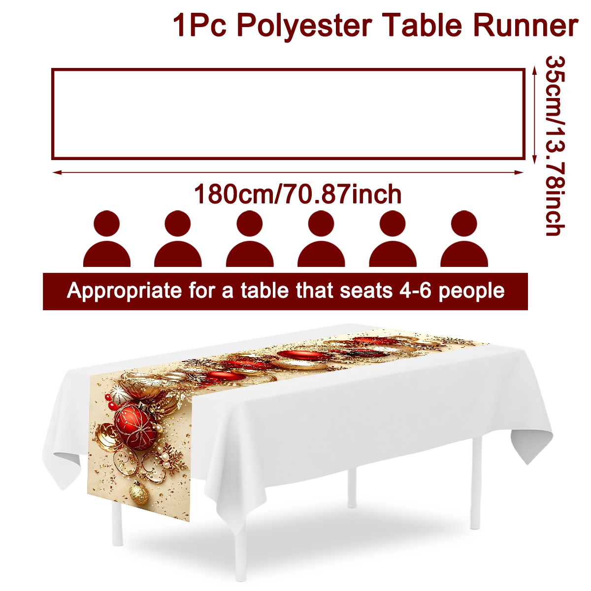 Retro Kersttafelkleed Kerstbal - Christmas Table Runner recensie en prijs