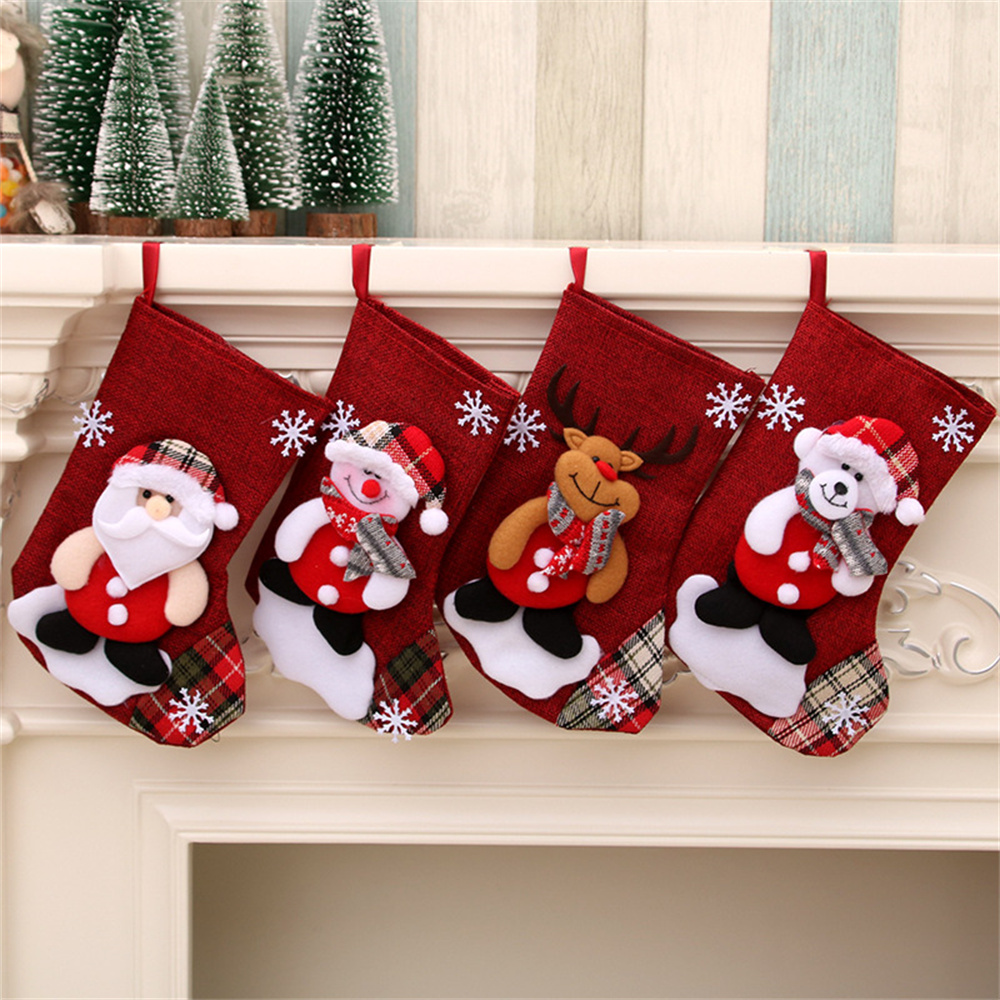 Linnen Kerst Kousen Cadeauzakj - Christmas Stocking Hanging recensie en prijs