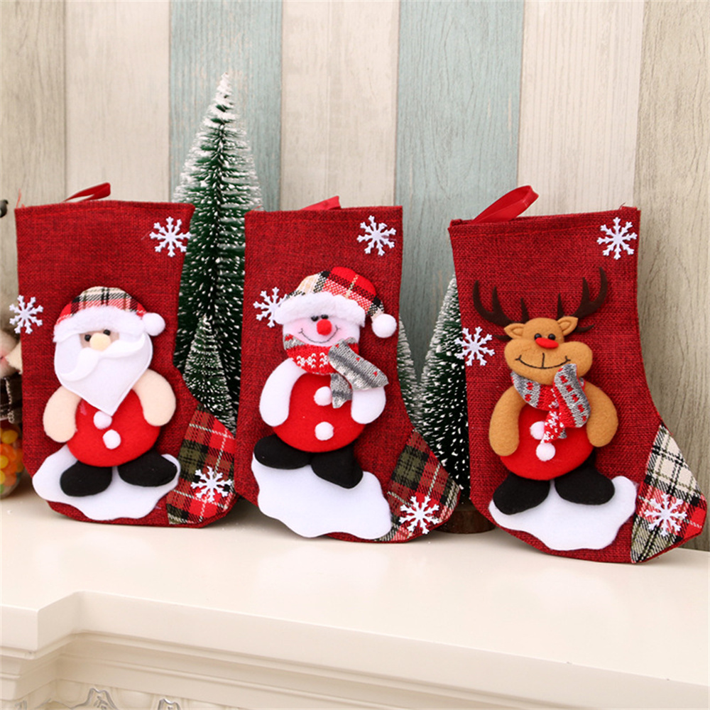 Linnen Kerst Kousen Cadeauzakj - Christmas Stocking Hanging recensie en prijs
