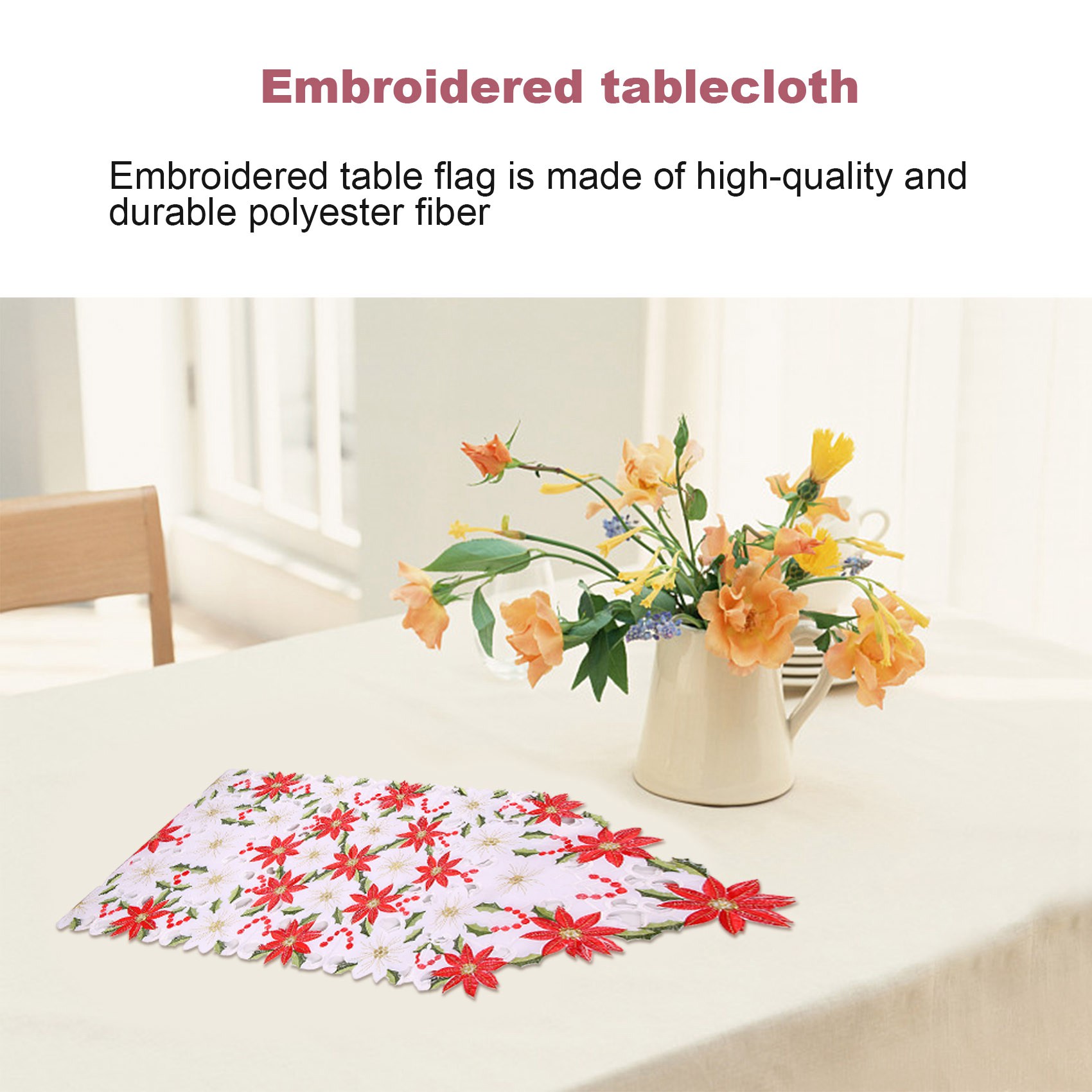 Kerst geborduurde tafelloper,  - Christmas Table Runner recensie en prijs