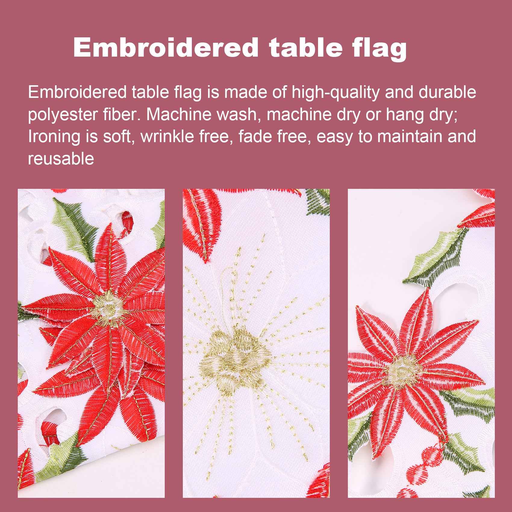 Kerst geborduurde tafelloper,  - Christmas Table Runner recensie en prijs