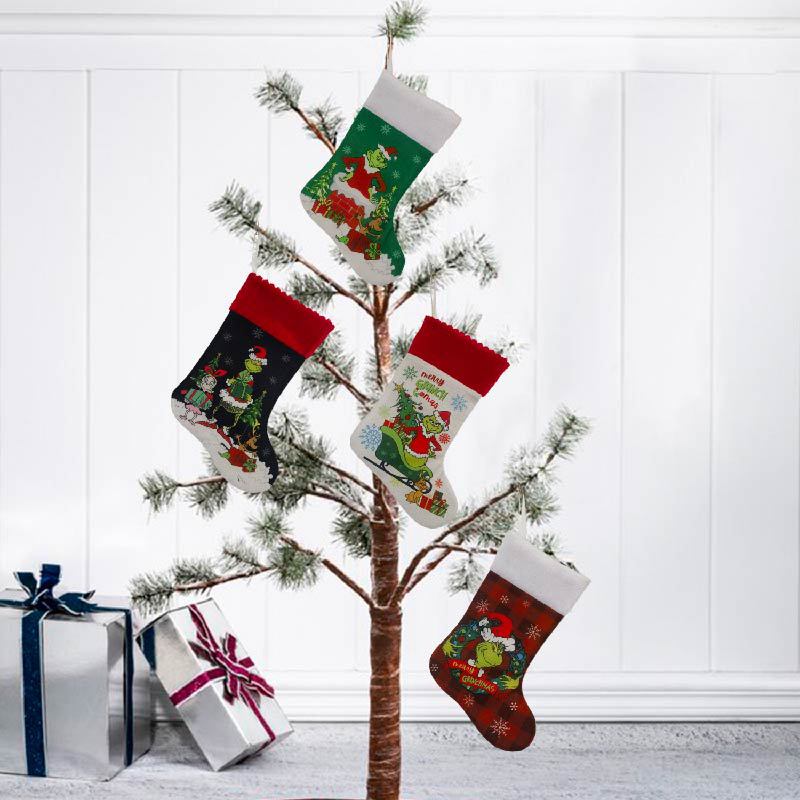 Kerstsok Grinch Sok Elf Gift B - Christmas Stocking Hanging recensie en prijs