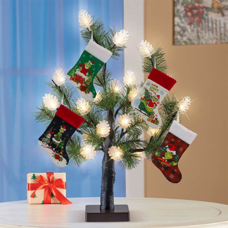 Kerstsok Grinch Sok Elf Gift B - Christmas Stocking Hanging recensie en prijs