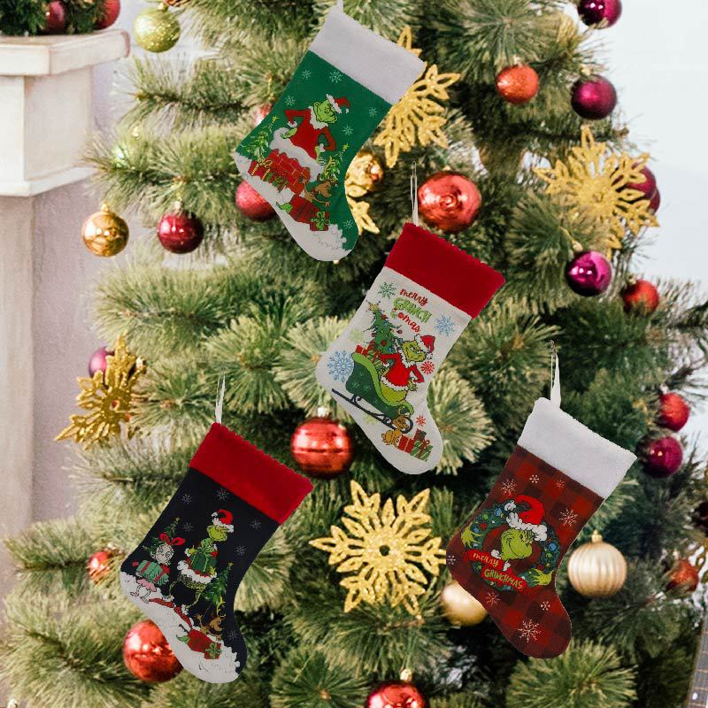 Kerstsok Grinch Sok Elf Gift B - Christmas Stocking Hanging recensie en prijs